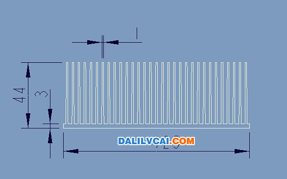 125毫米寬梳式散熱器鋁型材截面圖