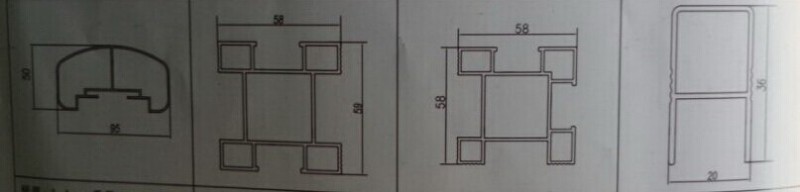 玻璃欄桿鋁型材截面圖