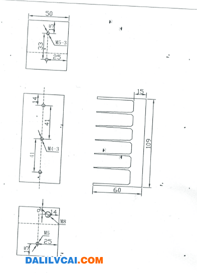 梳形散熱器加工圖