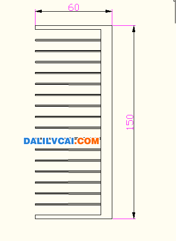 150mm*60梳子散熱器鋁材