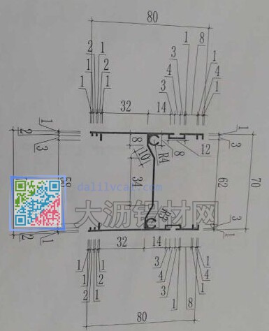 80mm*70MM裝飾用鋁材