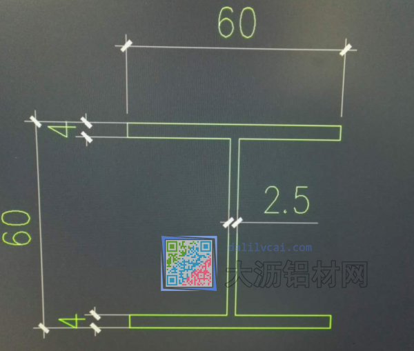 60mm*60的工字鋁材CAD圖