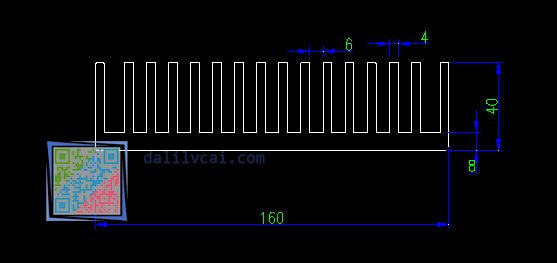 160mm*40mm梳形散熱器鋁材