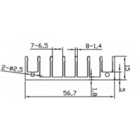 找56.7*15mm的梳形散熱器鋁材